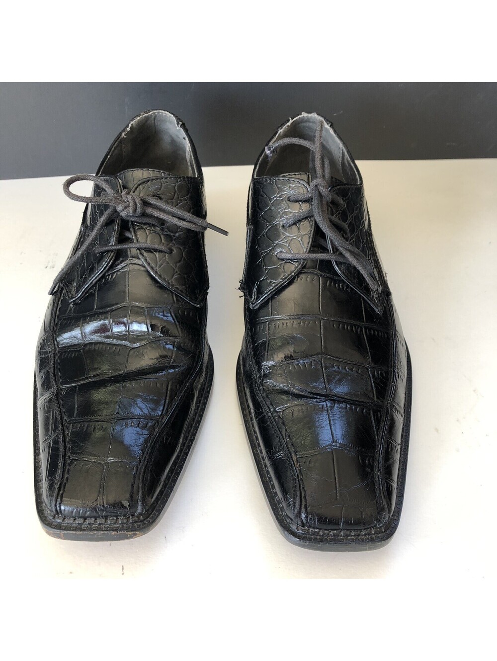 BOLANO Mens 7.5 Black Oxford Lace Dress Shoes